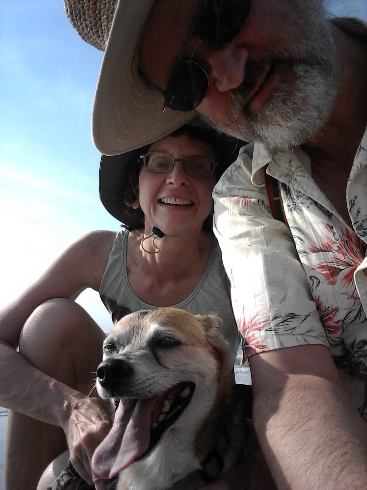 Michael and me with Sparky at the beach