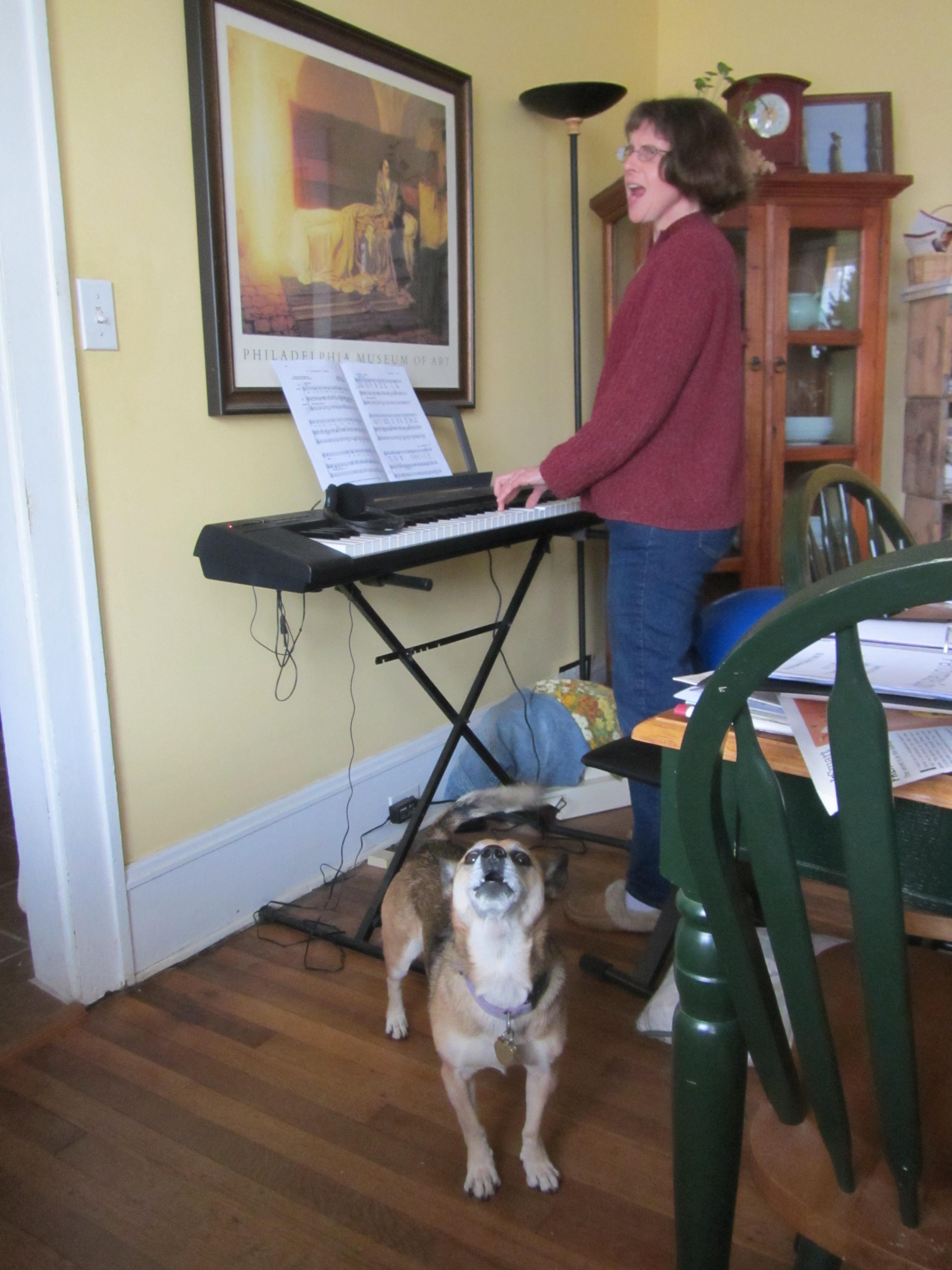 Sparky and me singing.