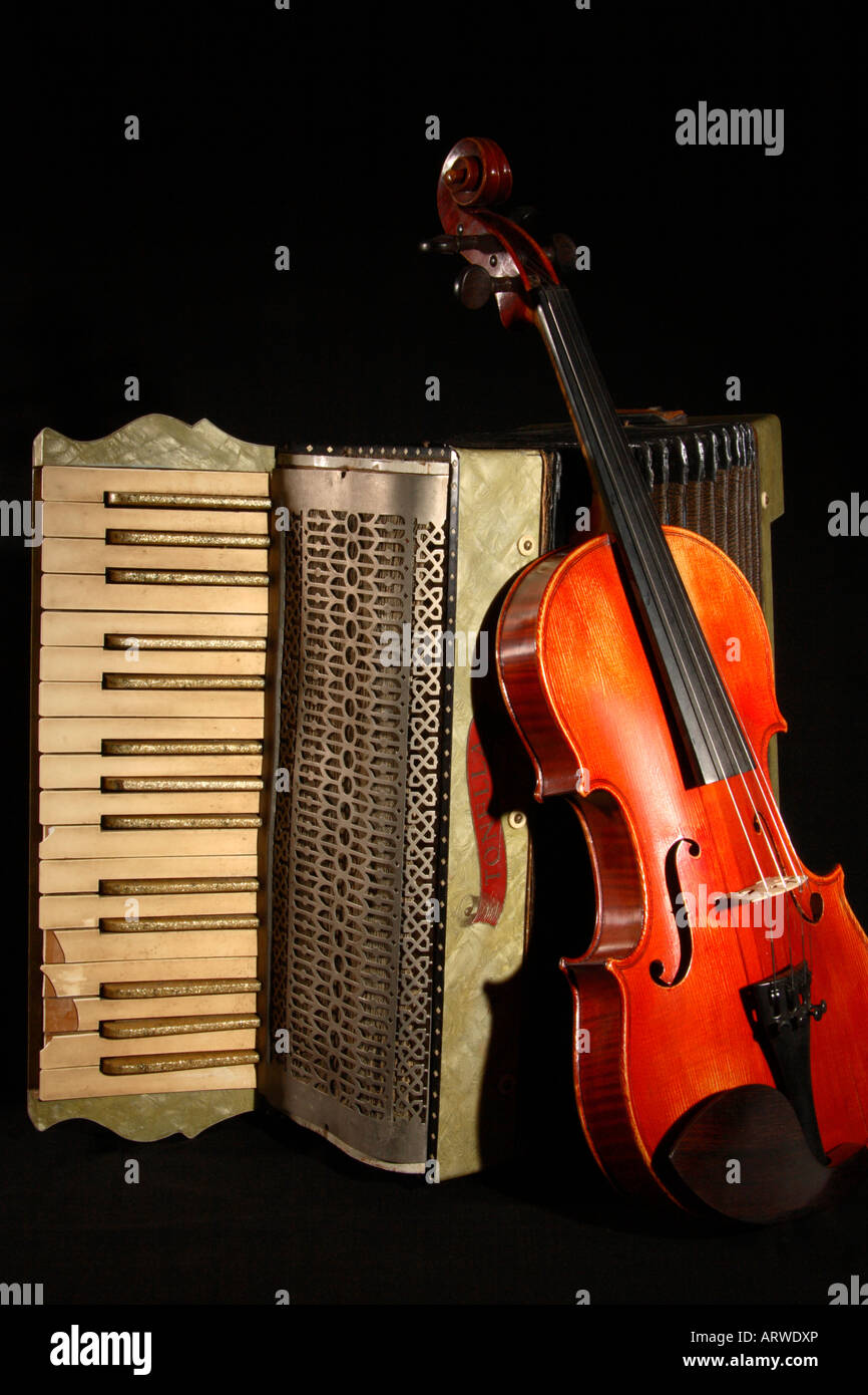 An old accordion and violin ARWDXP